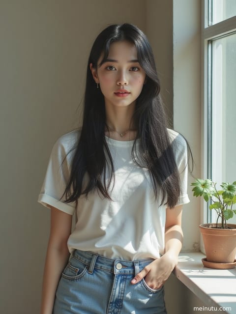 森系户外 海边 柔和逆光写真 01